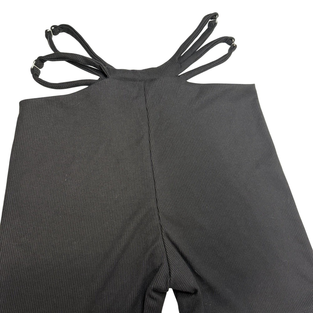 Princess Polly Black Ribbed Cut Out Strappy Biker Shorts Womens Size US 4 EU 36 - Picture 6 of 8